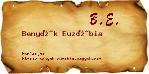 Benyák Euzébia névjegykártya